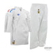 PUNOK WKF Competition Gold Kata karatedräkt 3-delat set vit bomull